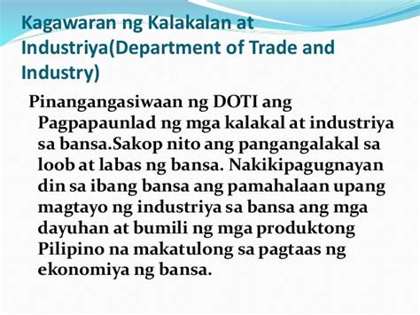 Kagawaran ng Kalakalan at Industriya .